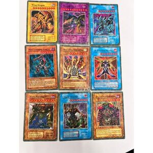 Set of 9 Yu-Gi-Oh! TCG Cards Konami Holo‎ Wing Dragon, Juely, Dragon F.G.D, Gate